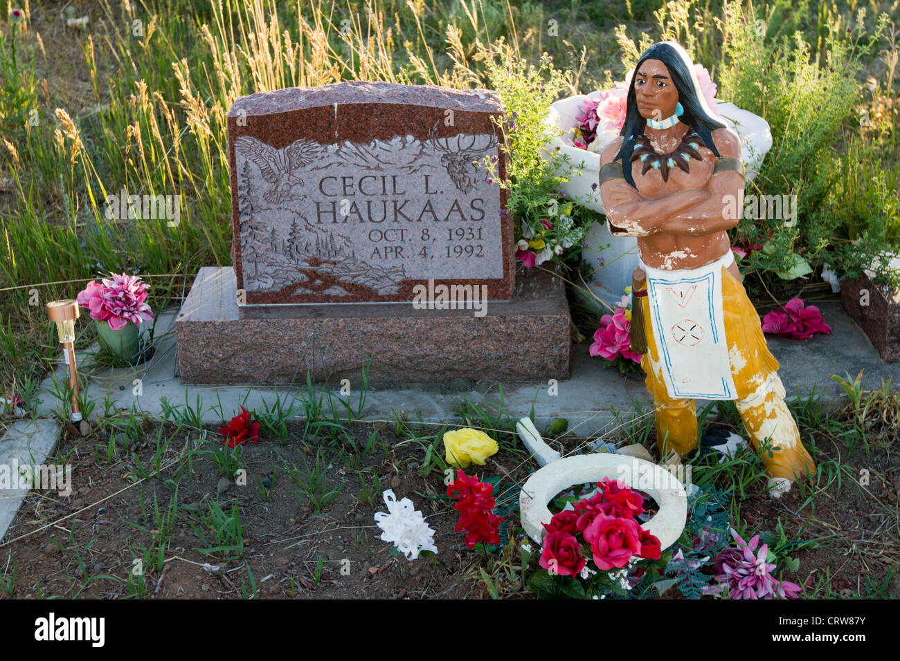Native American cemetery in Fort Washakie, Wyoming Stock Photo Alamy