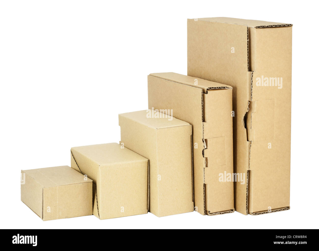 Simple cardboard boxes set for packing Stock Photo