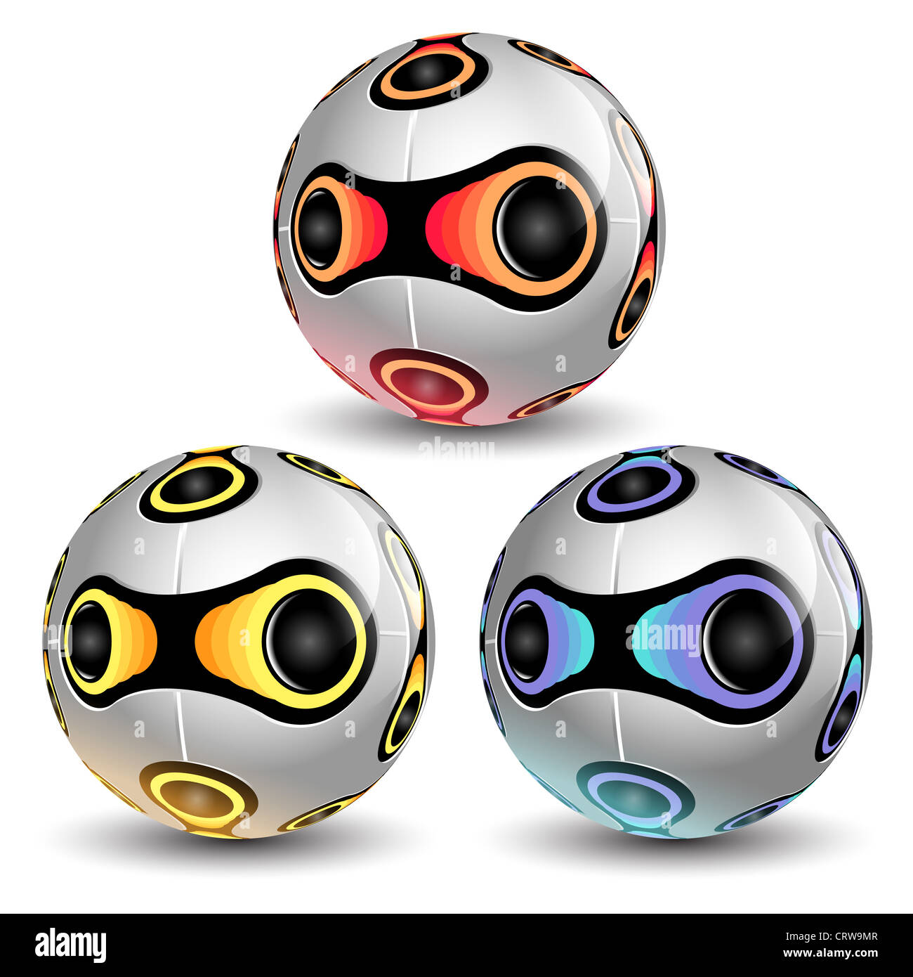 Colorful Soccer Balls Stock Photo