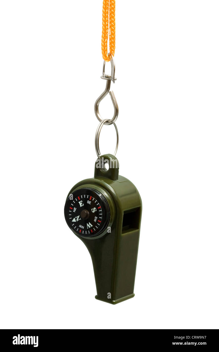 Whistle with a compass Stock Photo