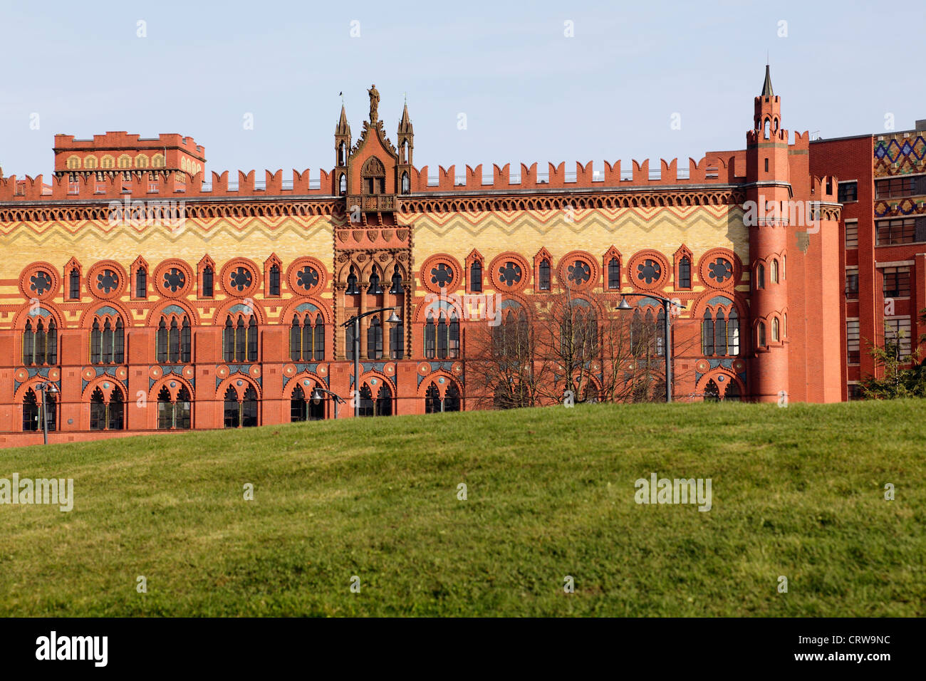 The former Templeton's Carpet Factory beside Glasgow Green public park in Scotland UK Stock Photo