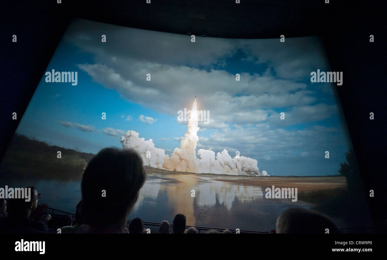 Kennedy Space Center on Merritt Island Florida inside the IMAX Theater at the Visitor Center. Stock Photo