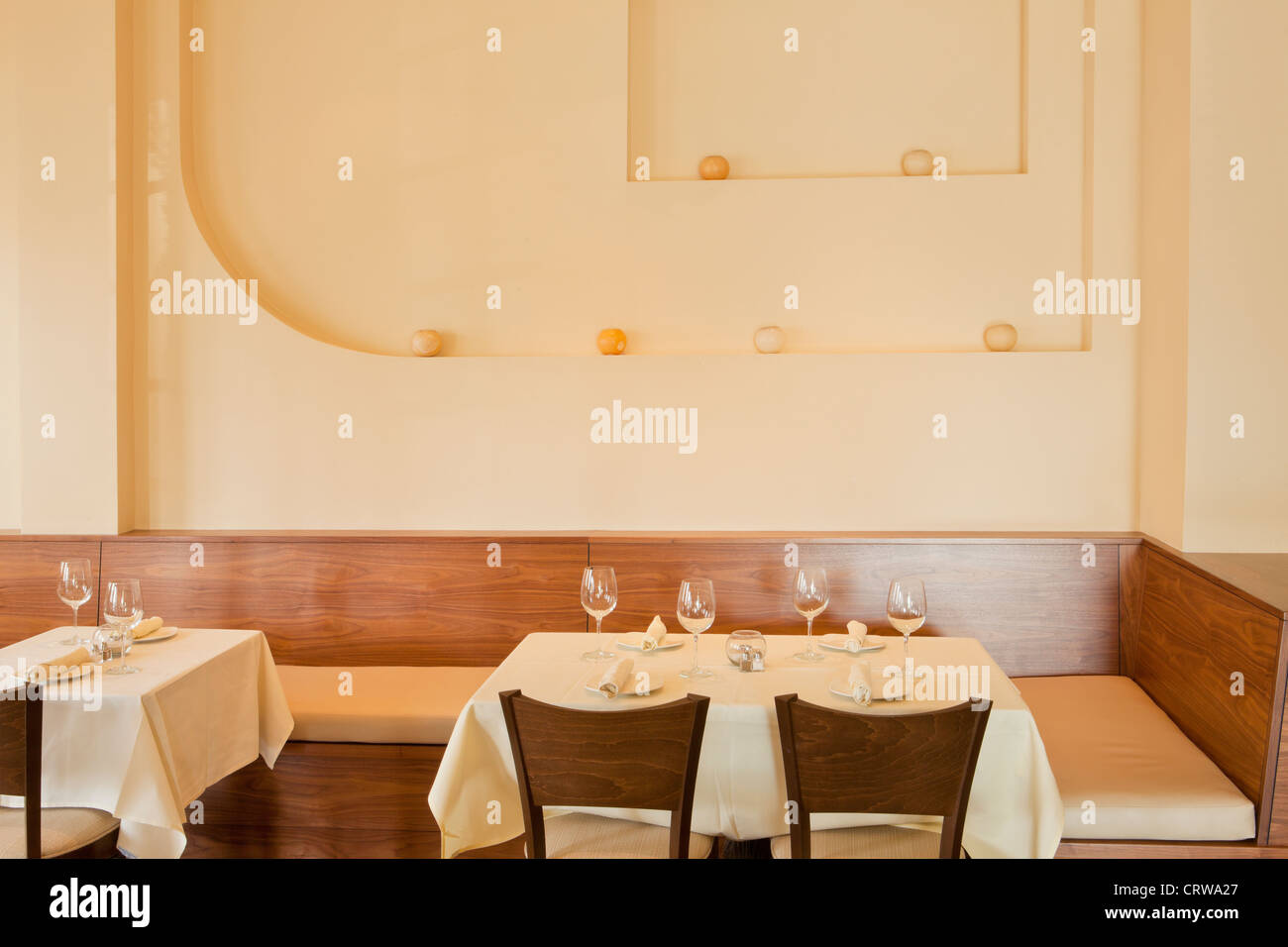 interior, Petros Greek Restaurant, Santa Barbara, California Stock