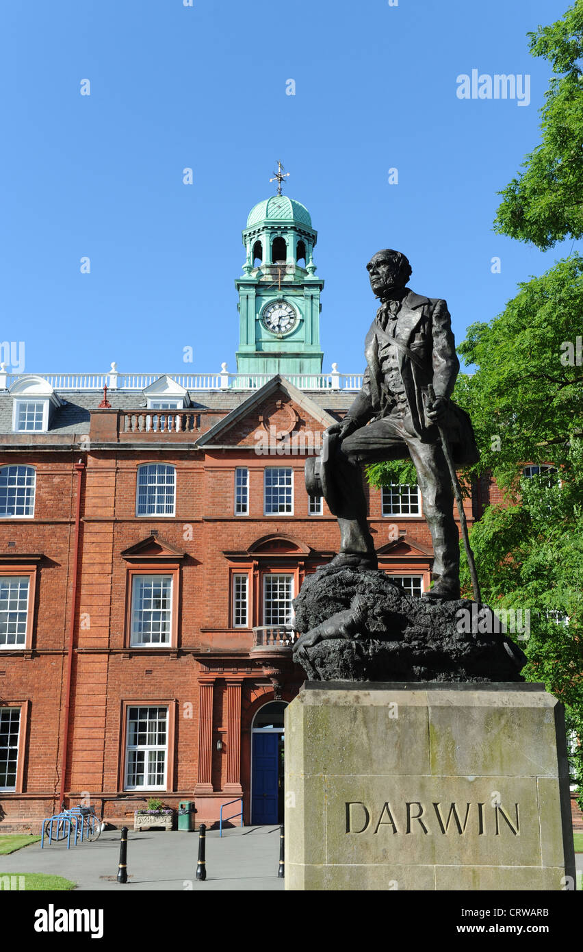Statue of Charles Darwin at Shrewsbury School Shropshire Uk Stock Photo