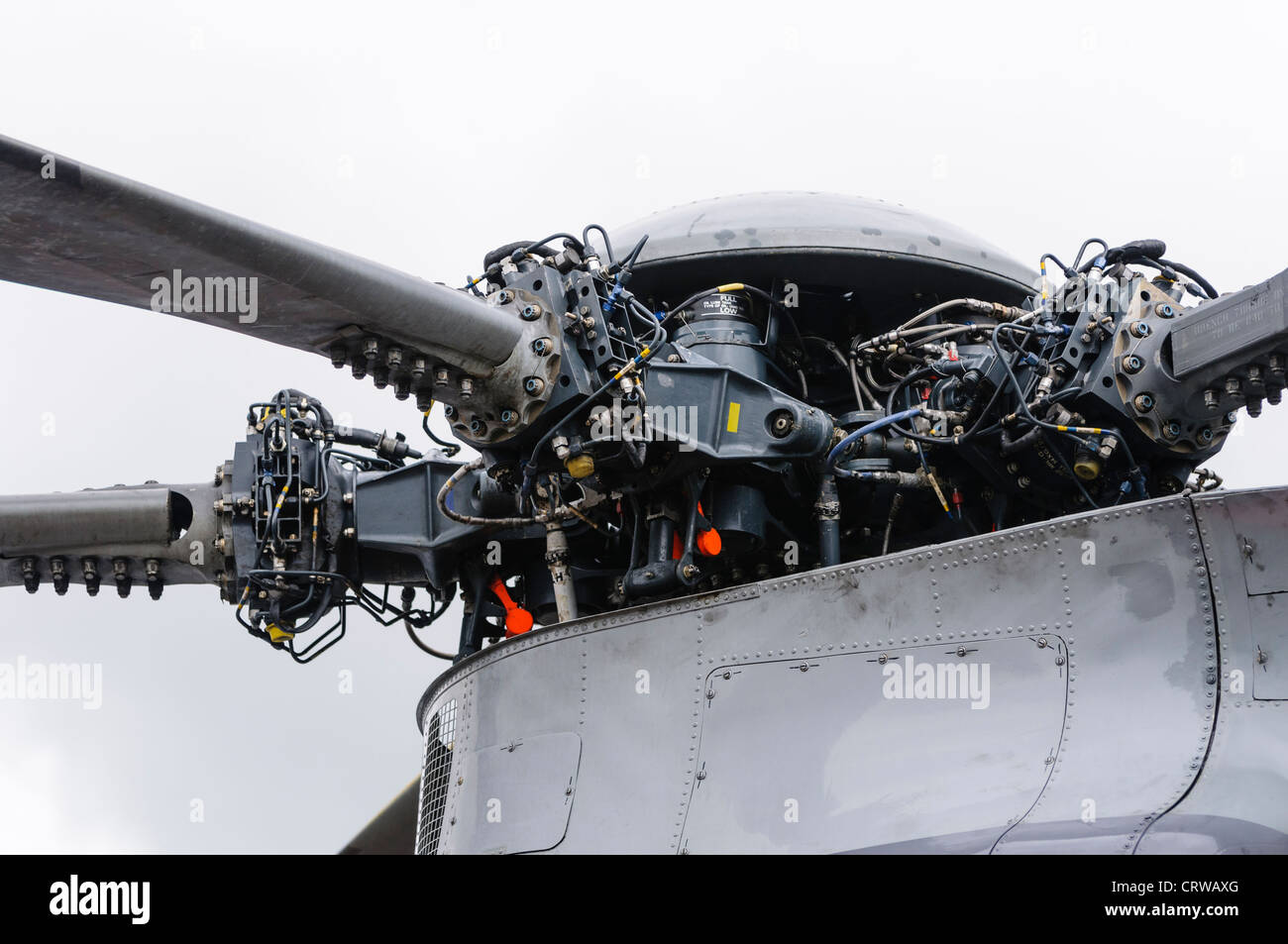 Rotor detail of a Royal Navy Sea King helicopter Rescue 177 Stock Photo