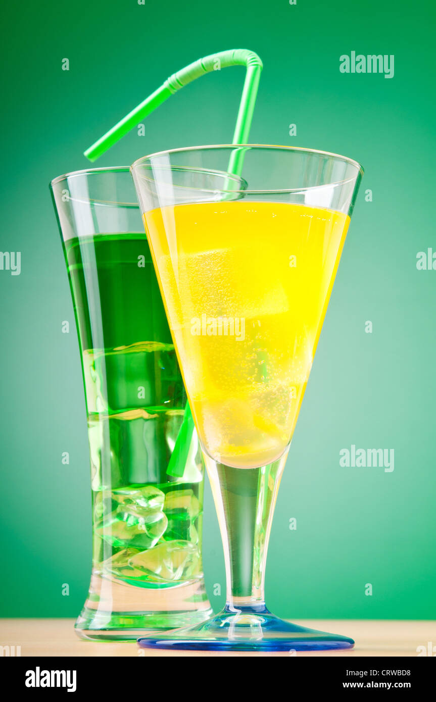 Colourful cocktail in glasses Stock Photo Alamy