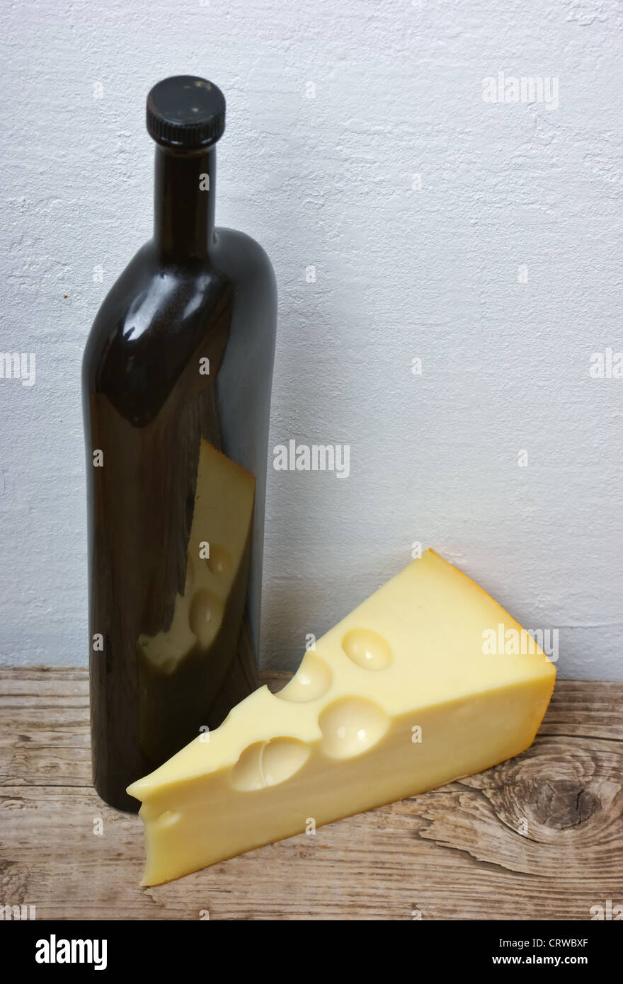 bottle and cheese Stock Photo - Alamy