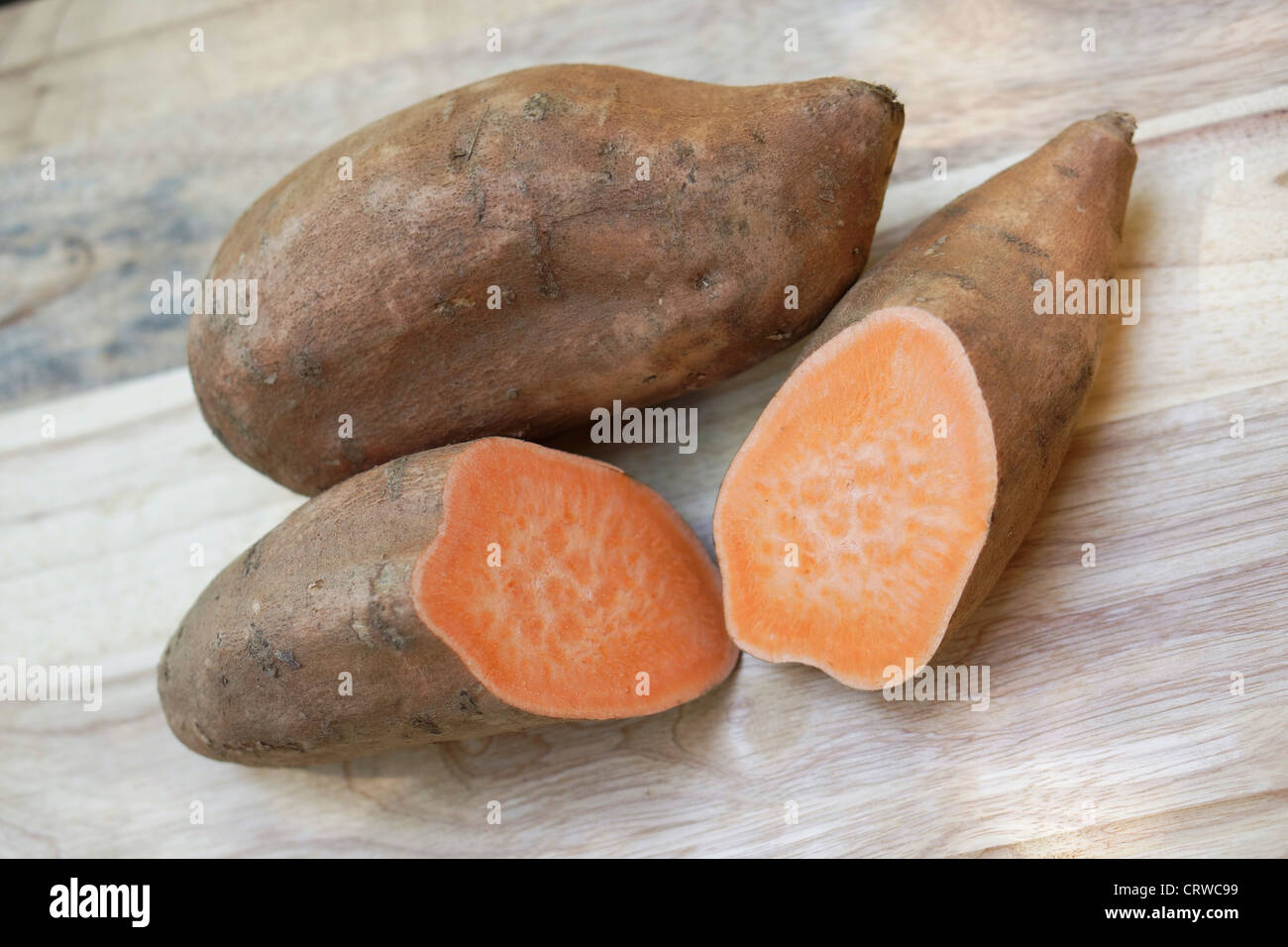 Sweet Potato, Sweet Potatoes, Yam, Yams, Orange Fleshed Orange Fleshed Yams Stock Photo