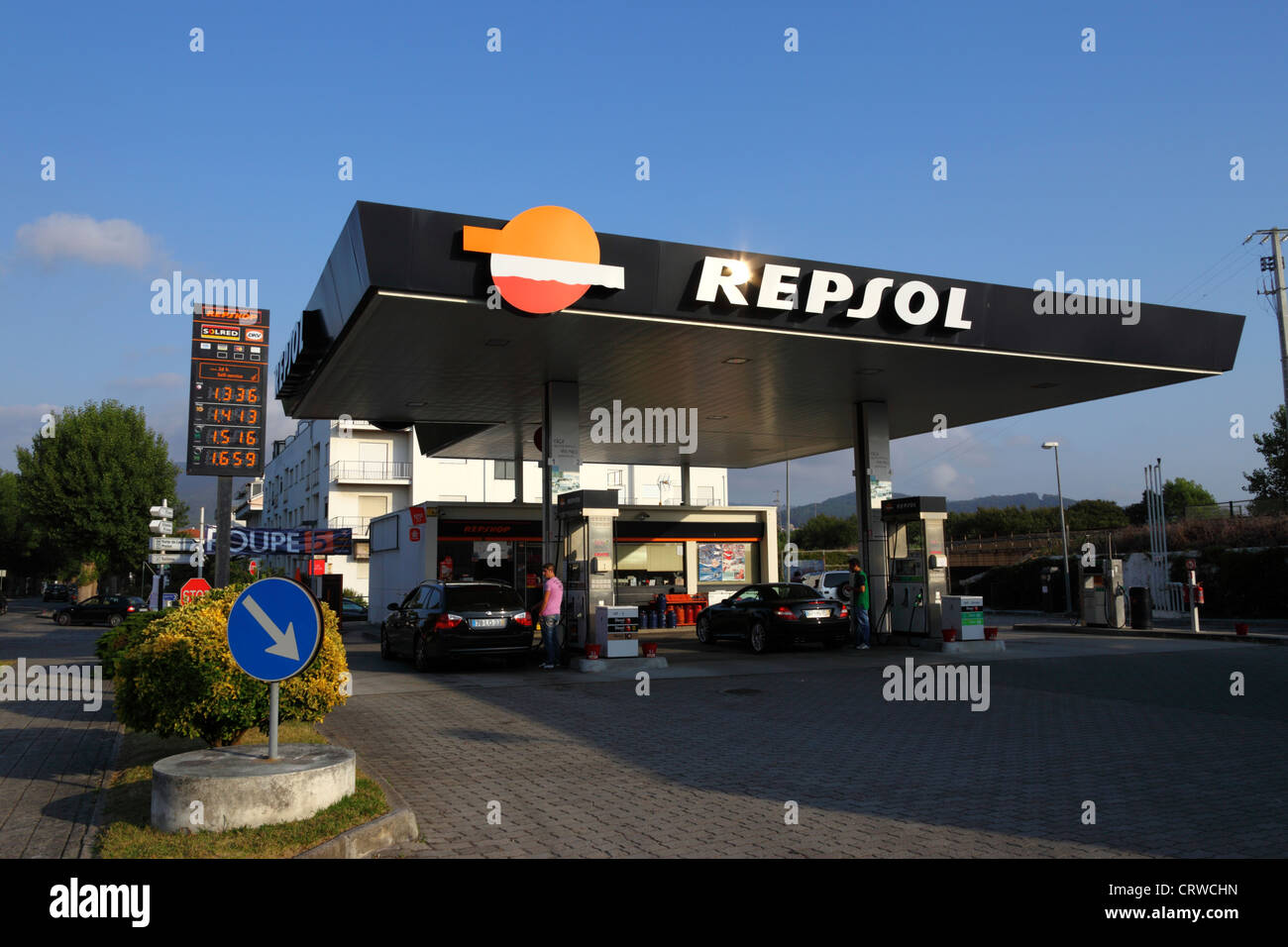 Repsol service station in Vila Praia de Ancora , northern Portugal Stock Photo