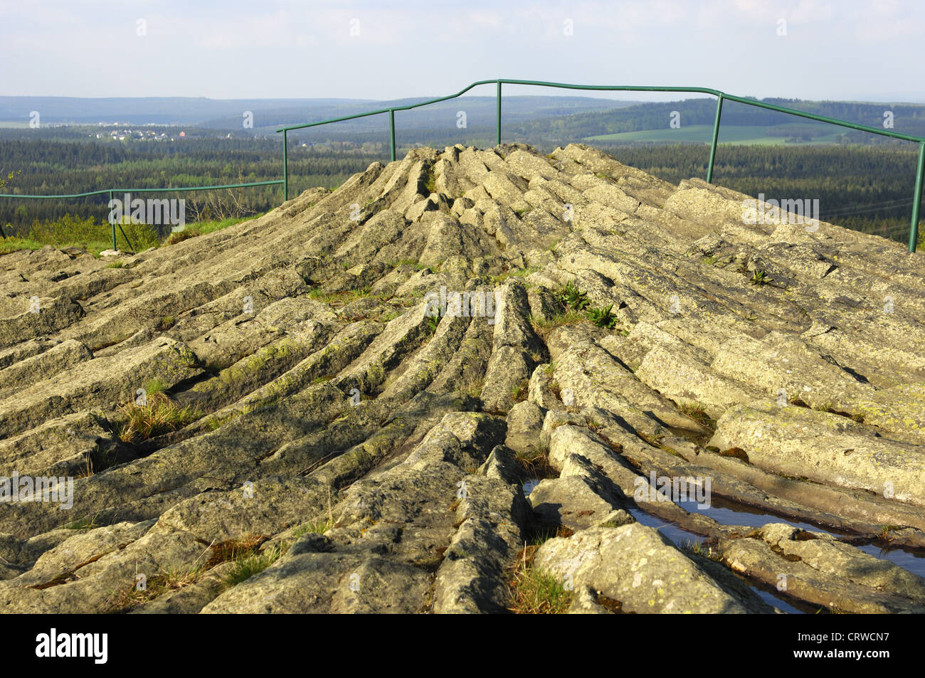 Basalt outcrop Hirtstein, Saxony, Germany Stock Photo