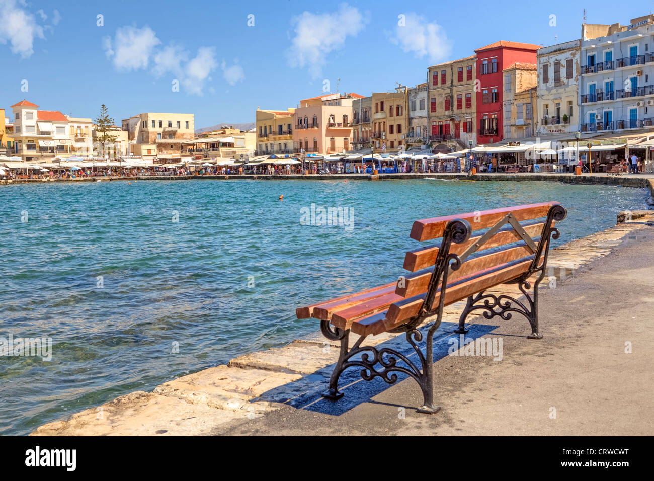 Venetian harbor, Chania, Crete, Greece Stock Photo