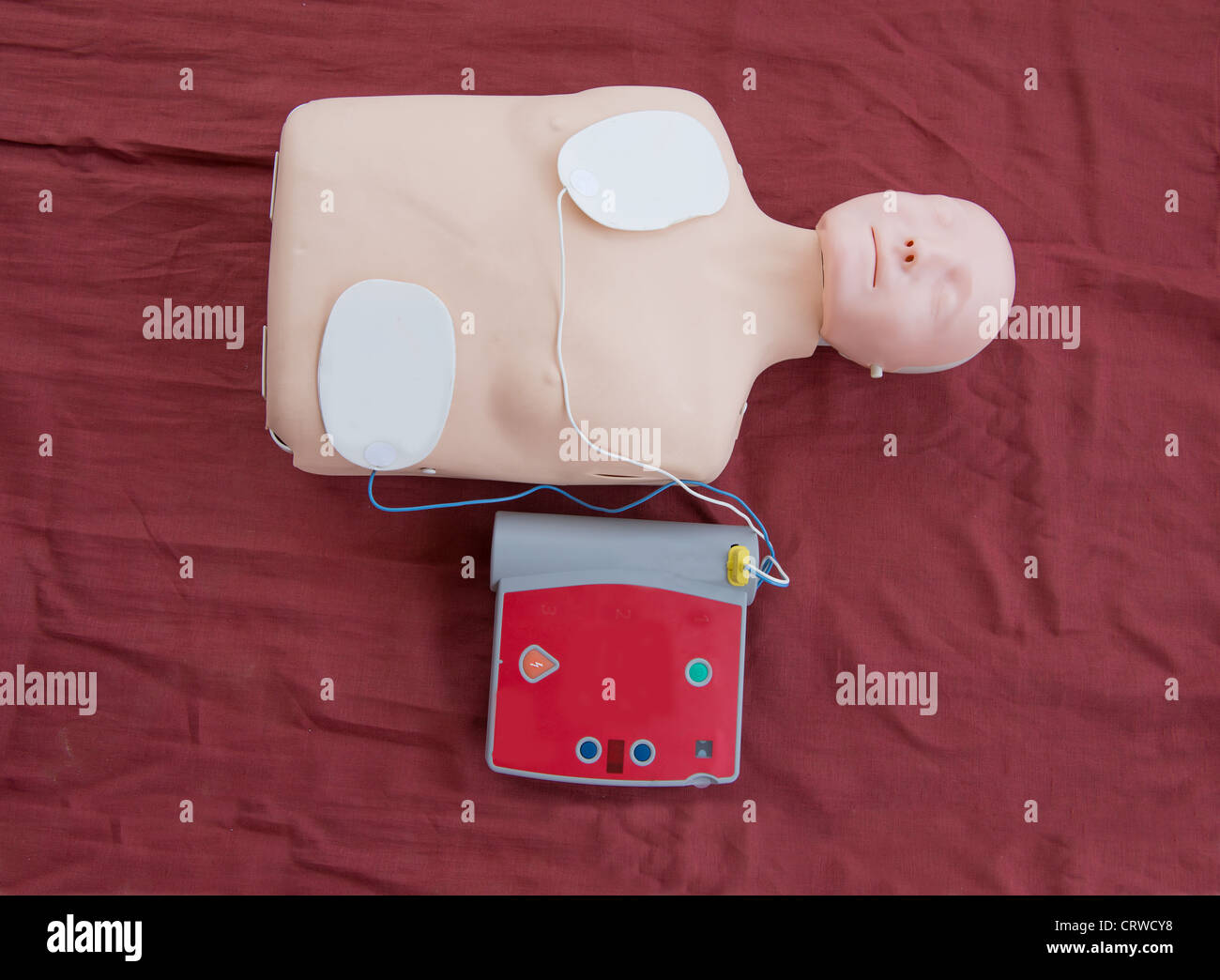 AED used in CPR training Stock Photo