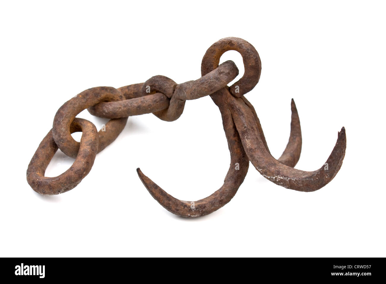 old anchor on a chain Stock Photo