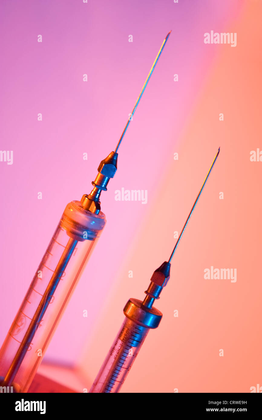 old glass syringe Stock Photo Alamy