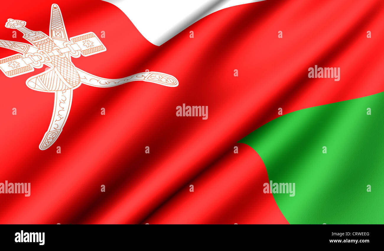 Flag of Oman. Close up. Front view Stock Photo - Alamy
