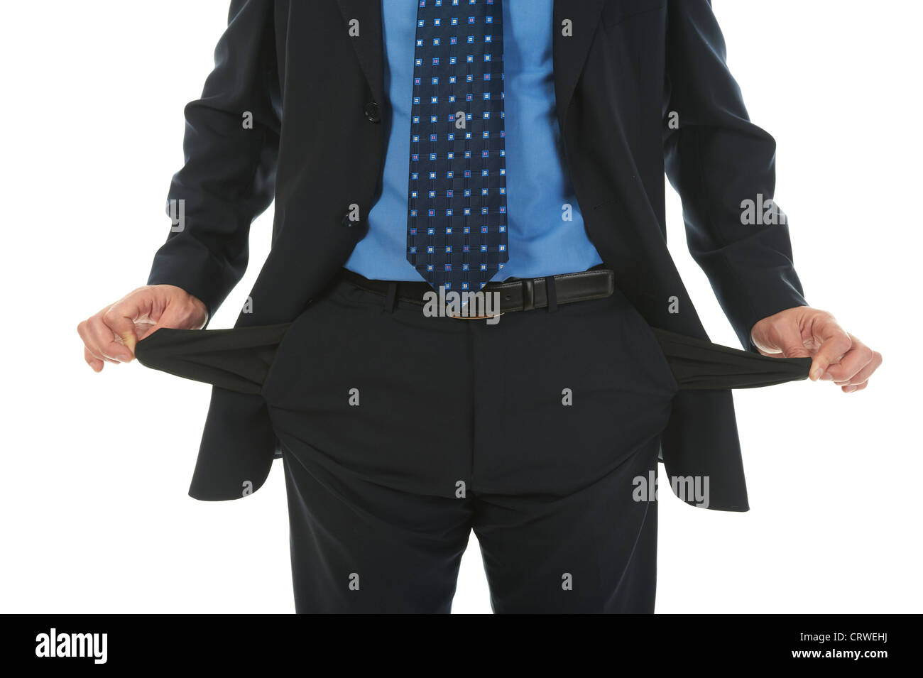 man with empty pockets Stock Photo Alamy