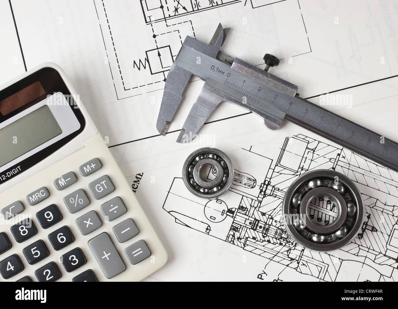 mechanical scheme and  bearing Stock Photo