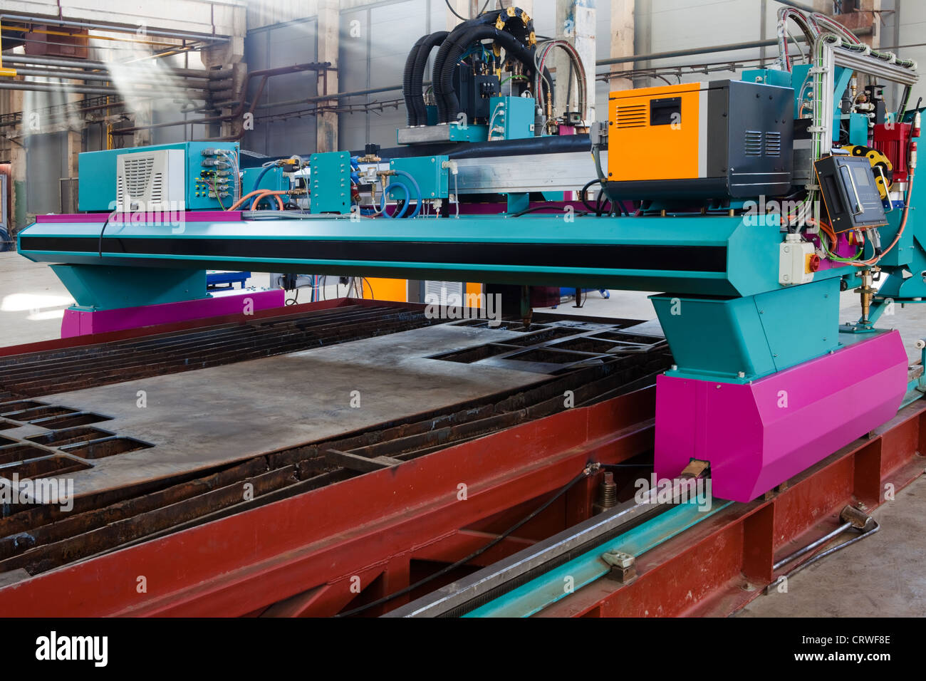 powerful metalworking machine Stock Photo