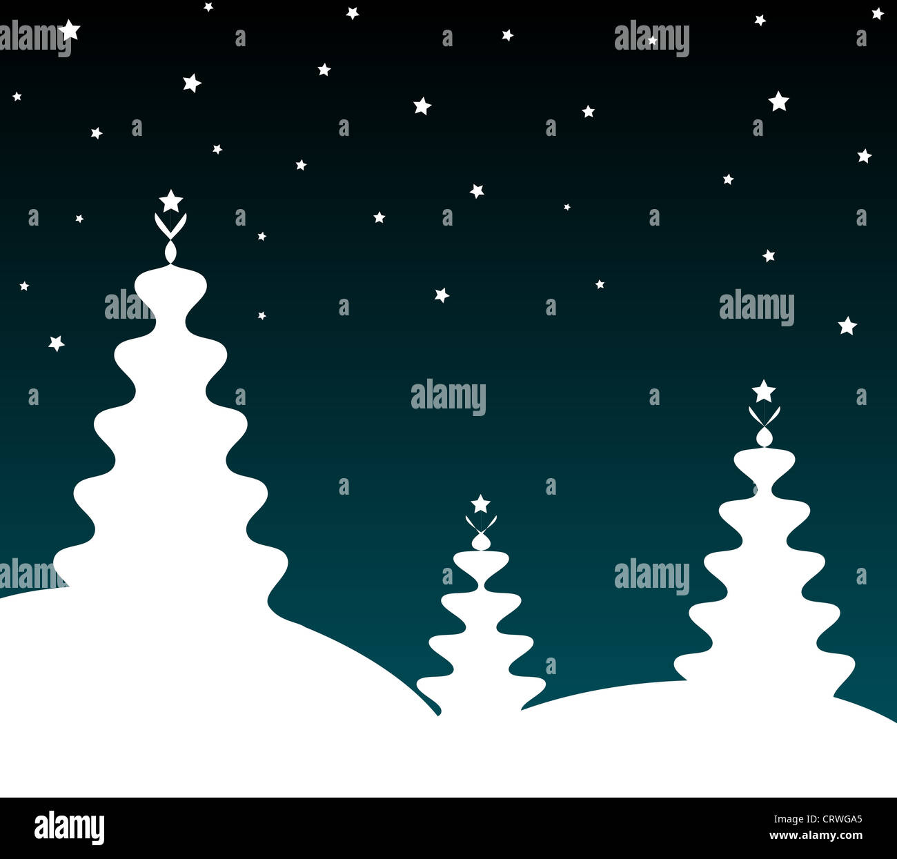 Christmas trees and stars design Stock Photo
