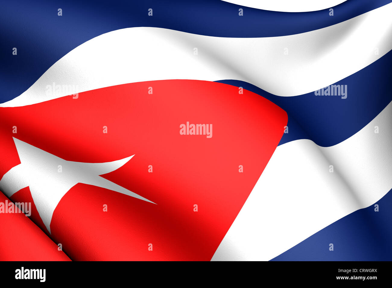 Flag of Cuba. Close up. Front view. Stock Photo