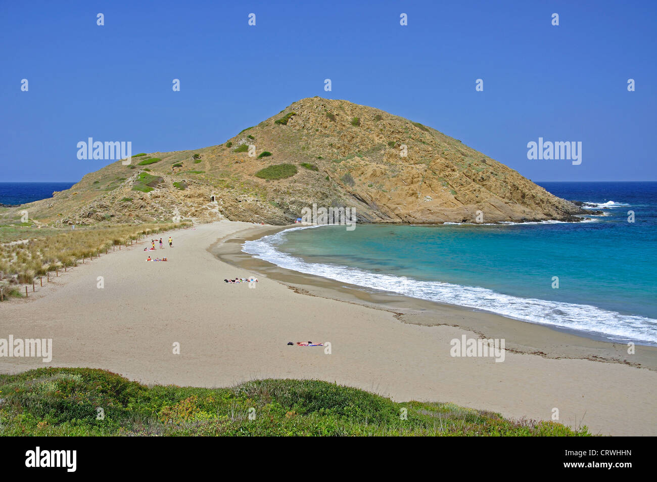 Beach view, Cala Mesquida, Menorca, Balearic Islands, Spain Stock Photo