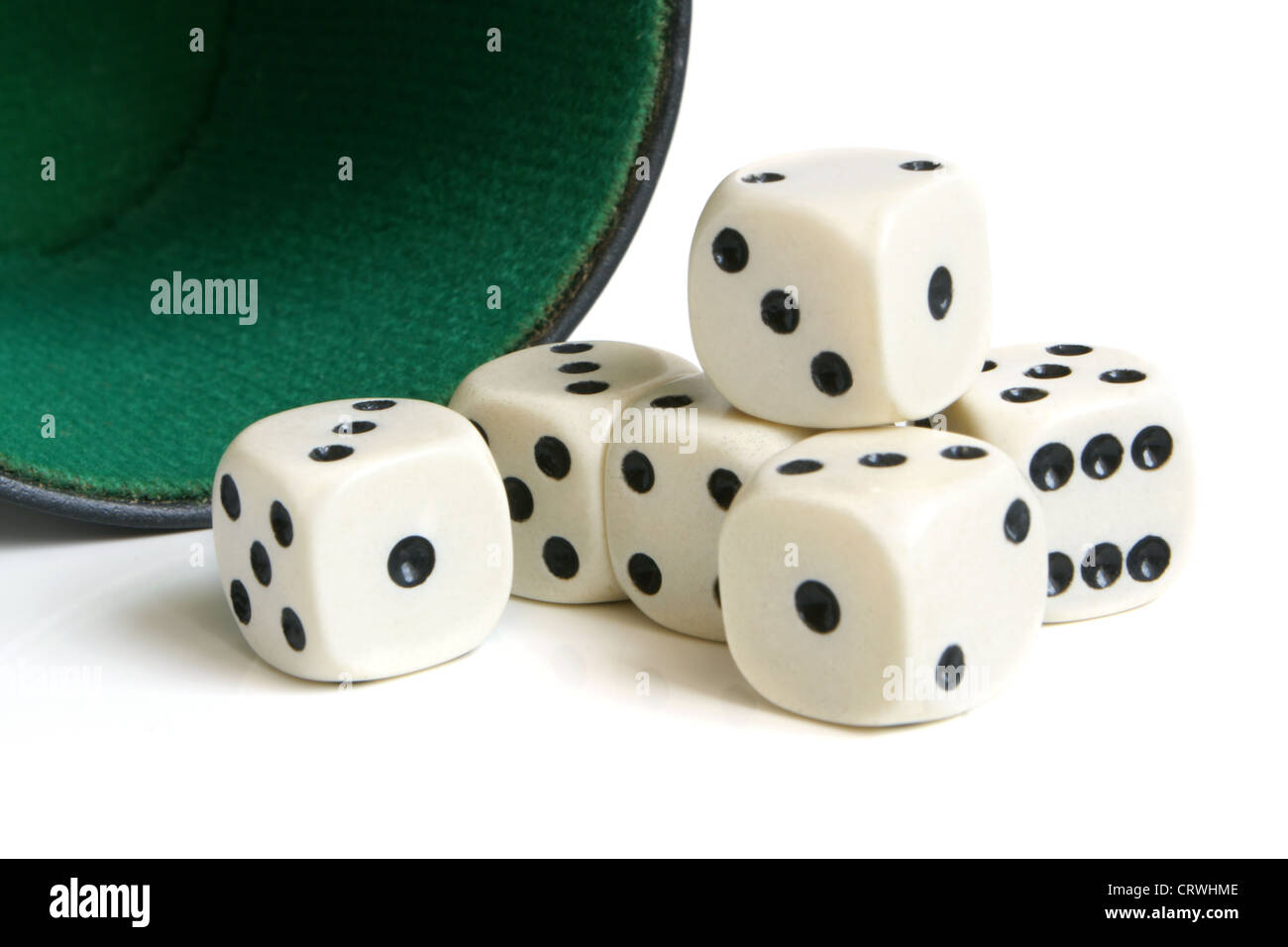 Dice cup and dice Stock Photo Alamy