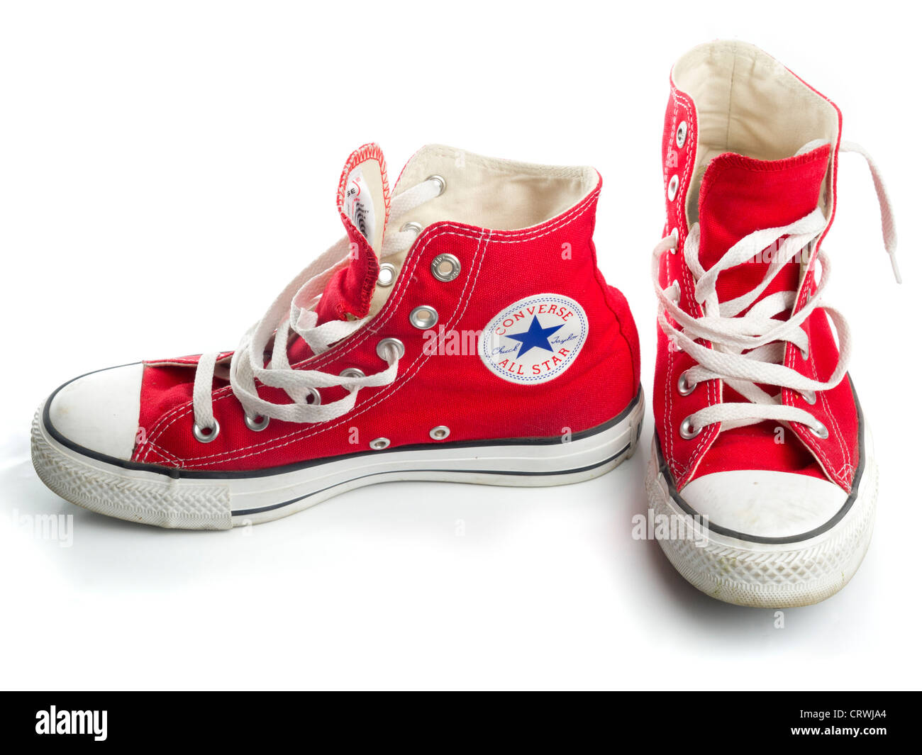 Red Converse Chuck Taylor All Star shoe pair Stock Photo