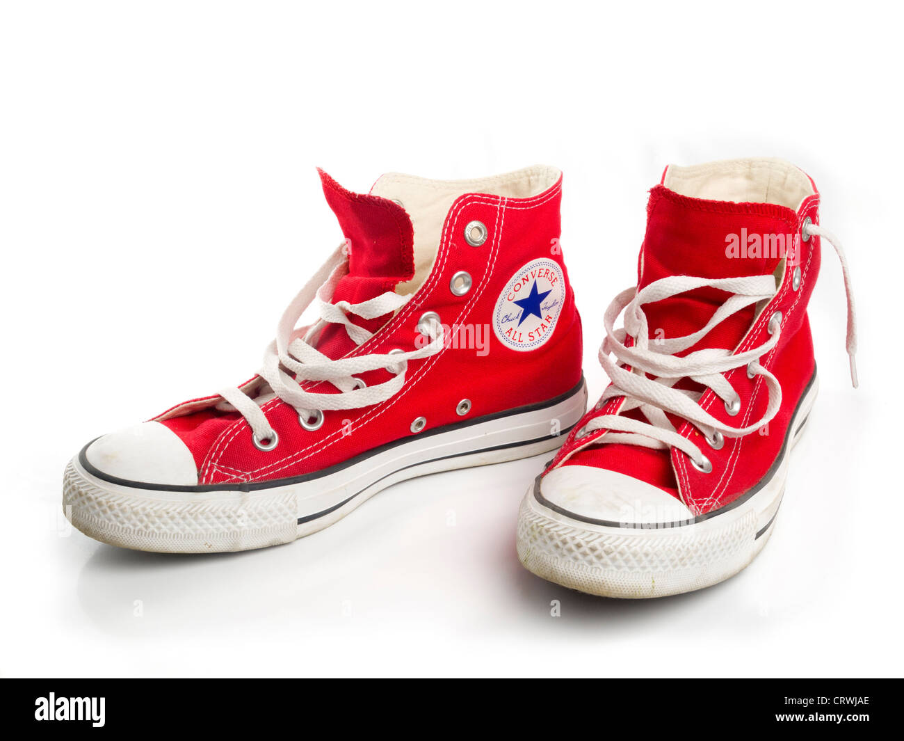 Red Converse Chuck Taylor All Star shoe pair Stock Photo