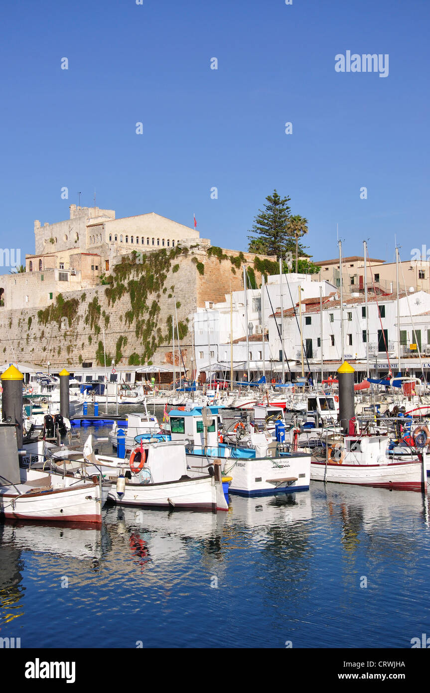 Harbour view, Ciutadella de Menorca, Menorca, Balearic Islands, Spain Stock Photo