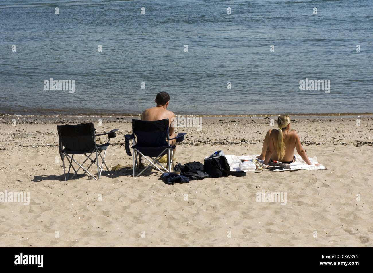 couple on the beach Stock Photo