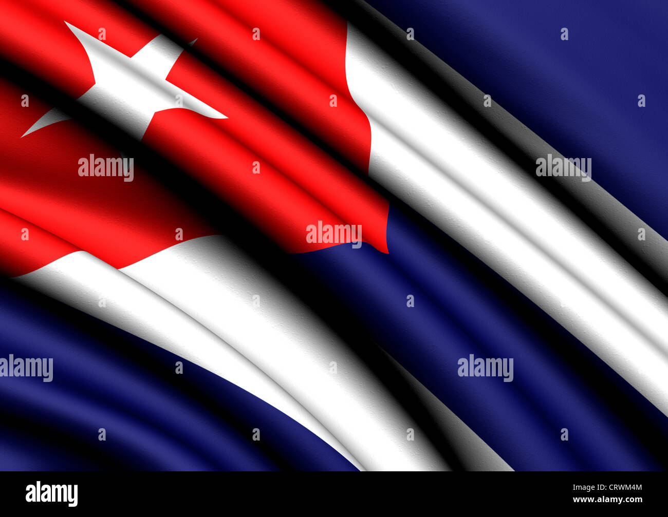 Flag of Cuba. Close up. Stock Photo