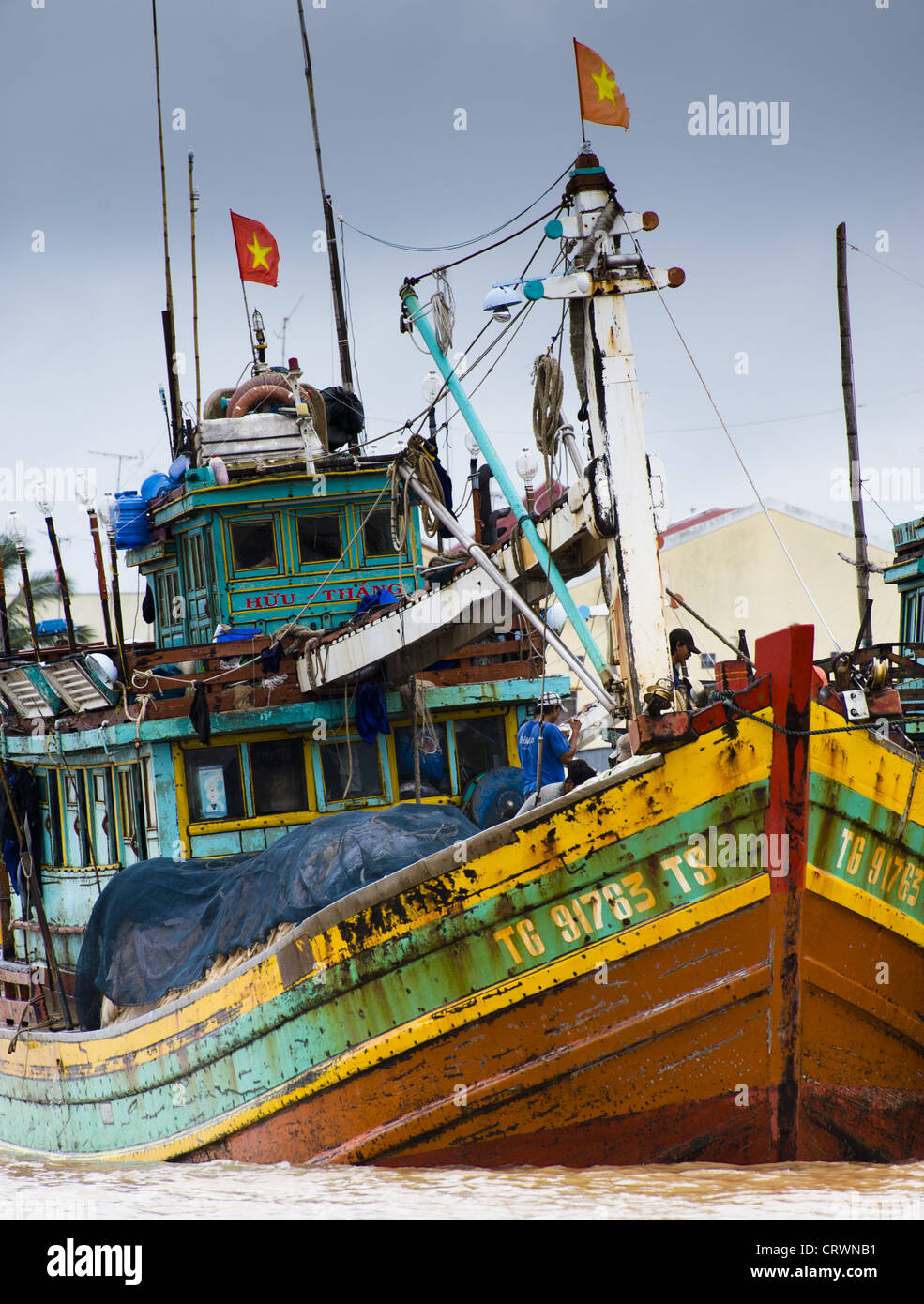 Fishing boats - Mekong, Vietnam Stock Photo