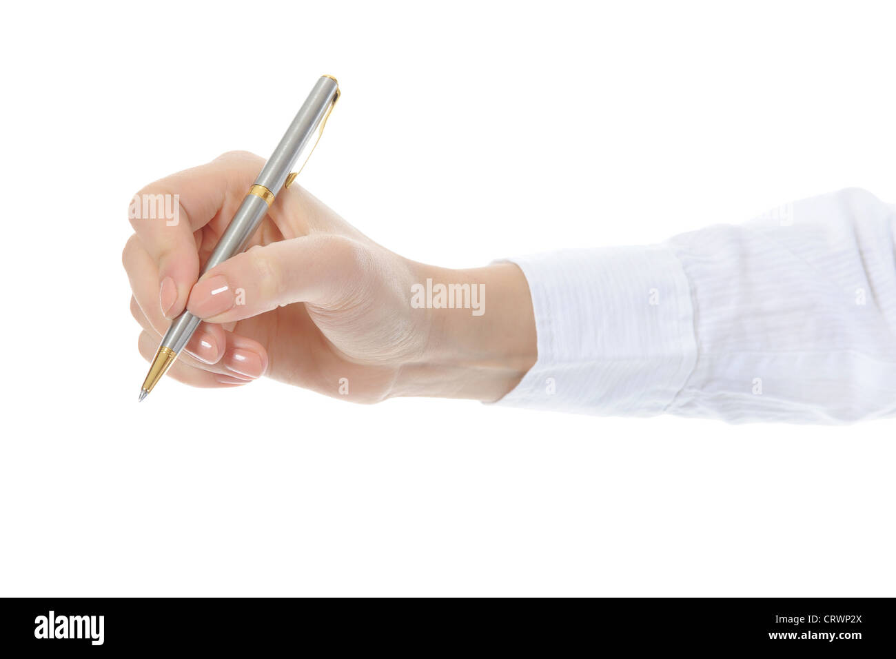 Pen in woman hand Stock Photo - Alamy