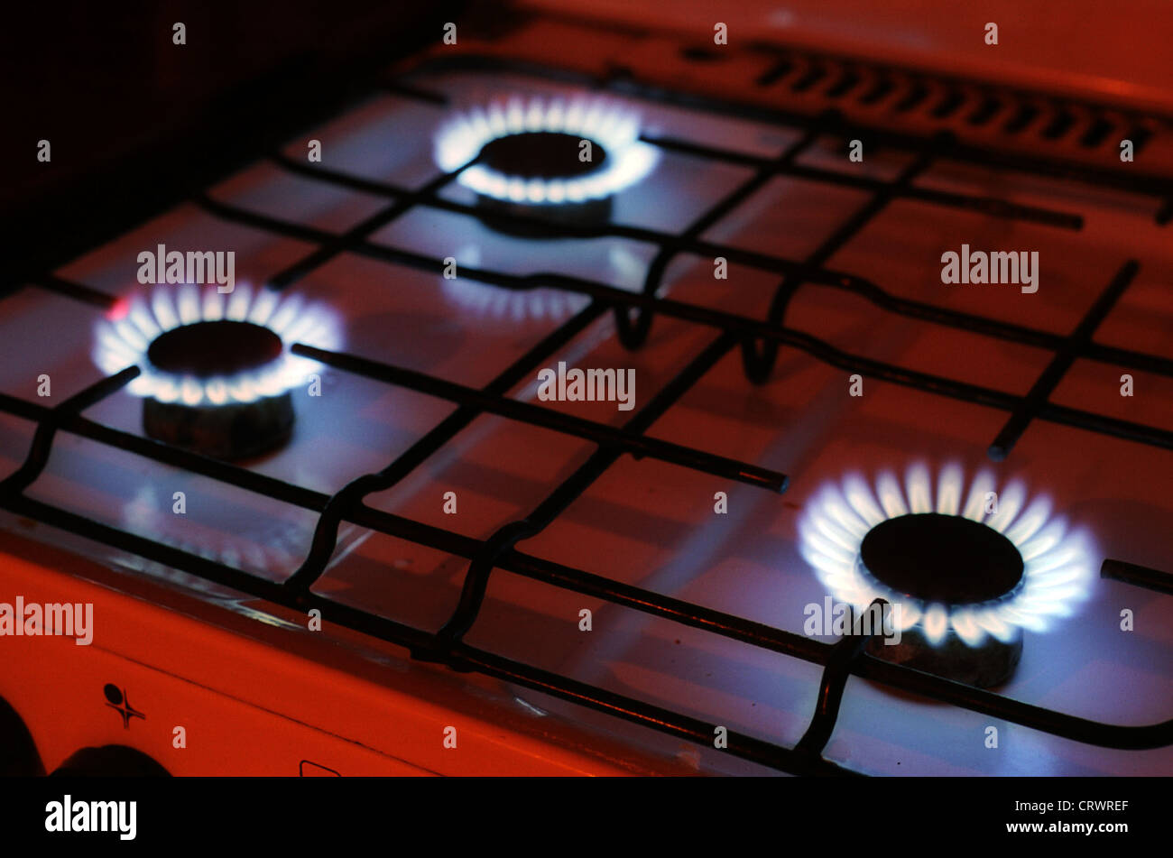 A gas stove is operating Stock Photo Alamy