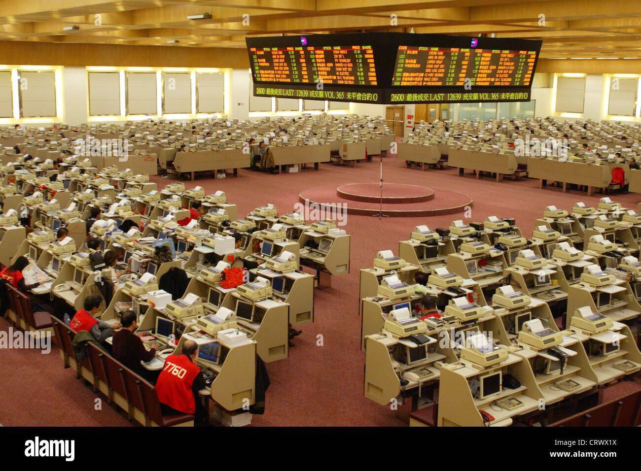 Trading in the Stock Exchange of Hong Kong Stock Photo