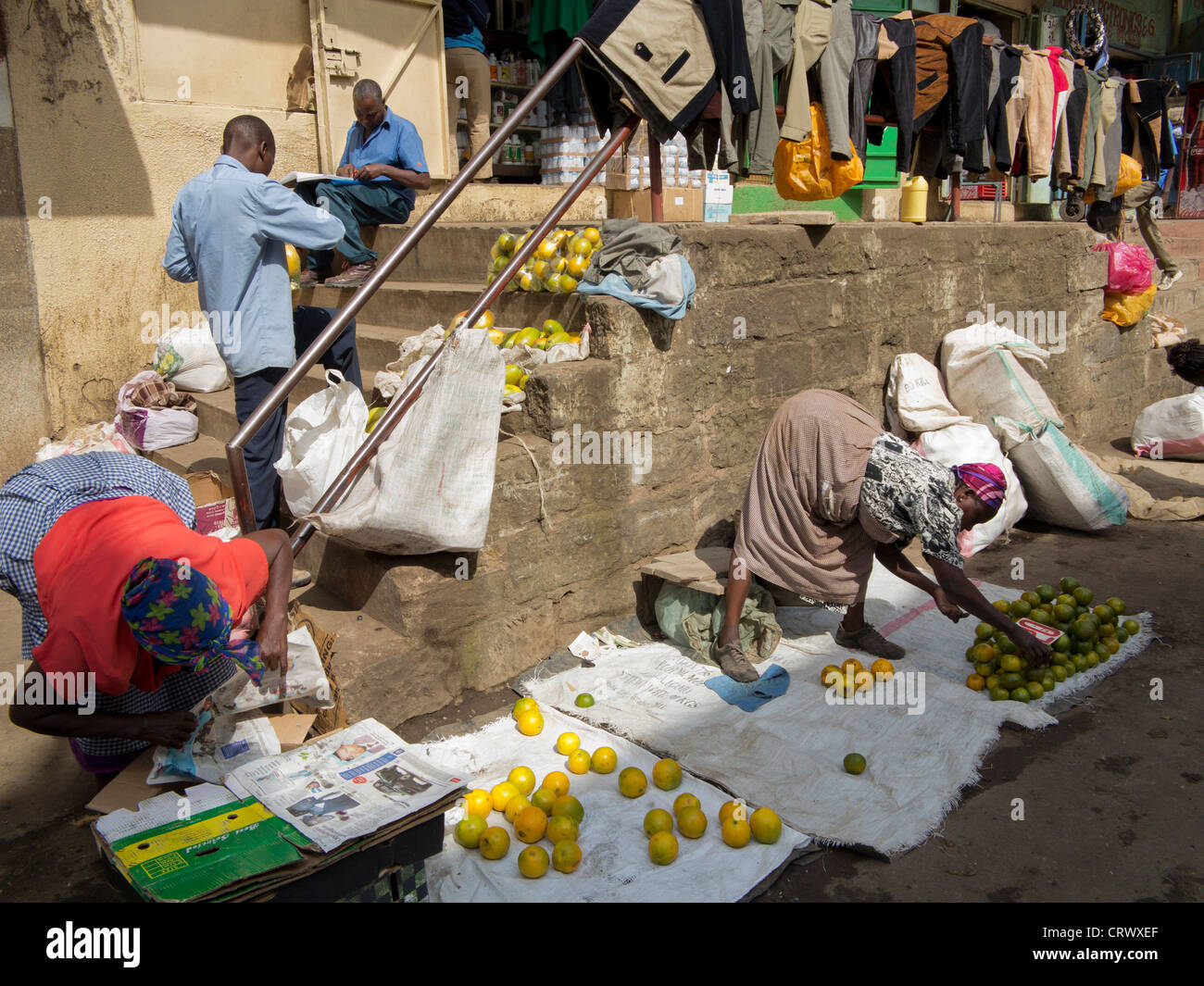 Fruit vendors in the street downtown Nairobi, Kenya Stock Photo Alamy