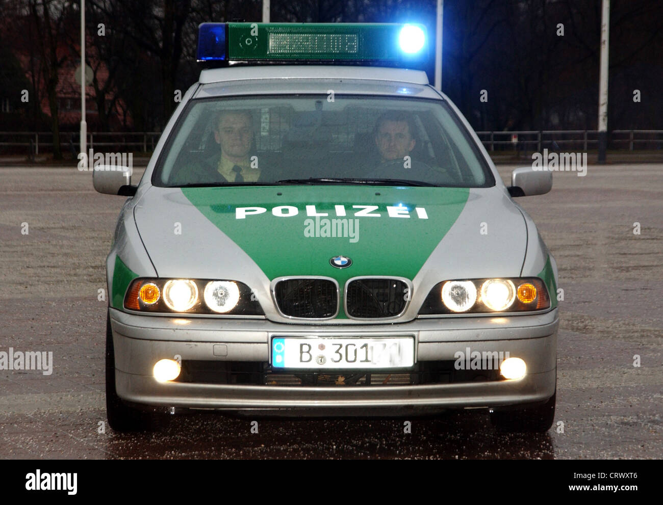 Police patrol in Berlin Stock Photo