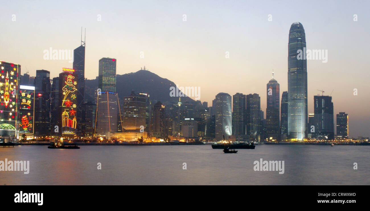The skyline of Hong Kong Iceland in the evening light Stock Photo