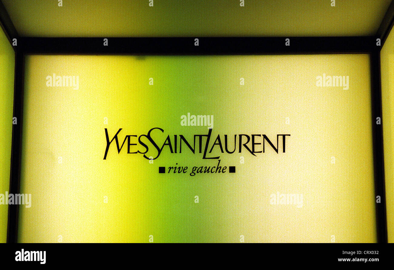 Logo of the luxury brand Yves Saint Laurent Stock Photo Alamy