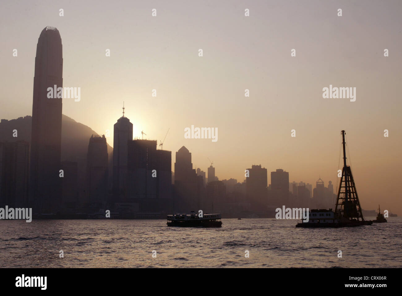 The skyline of Hong Kong Iceland in the evening light Stock Photo