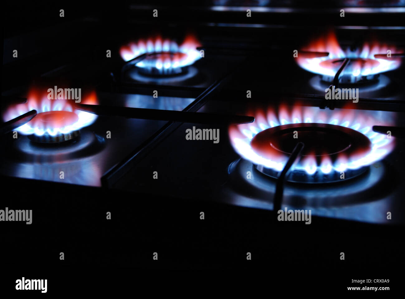 Gas Flame of a Gas Range Stock Photo Alamy