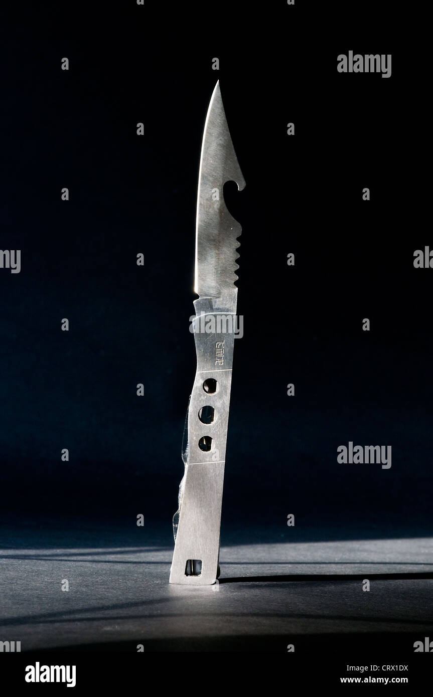 handy pocket knife in studio setting Stock Photo
