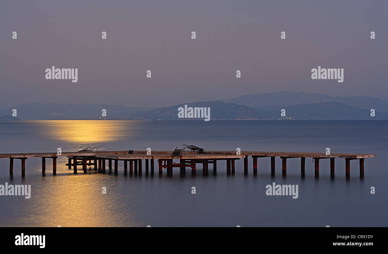 Old wooden empty pier hi-res stock photography and images - Alamy
