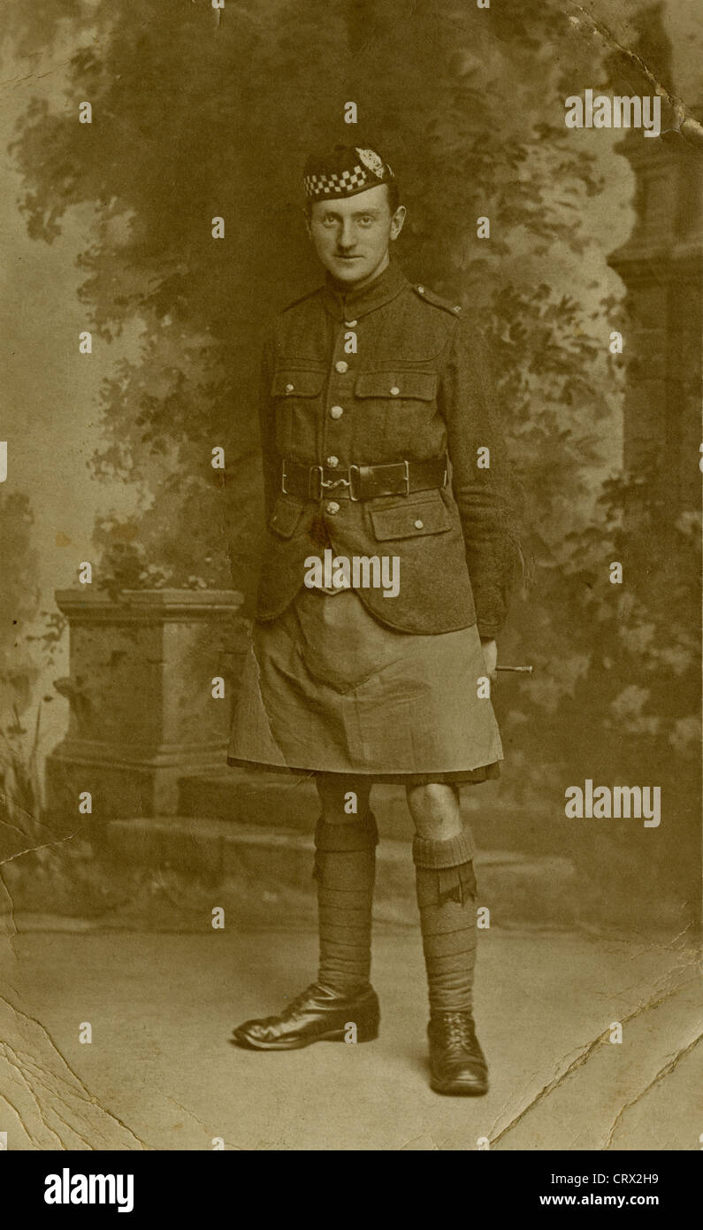 Circa 1905 photograph, officer in the Highland Regiments, Scotland, UK. Stock Photo