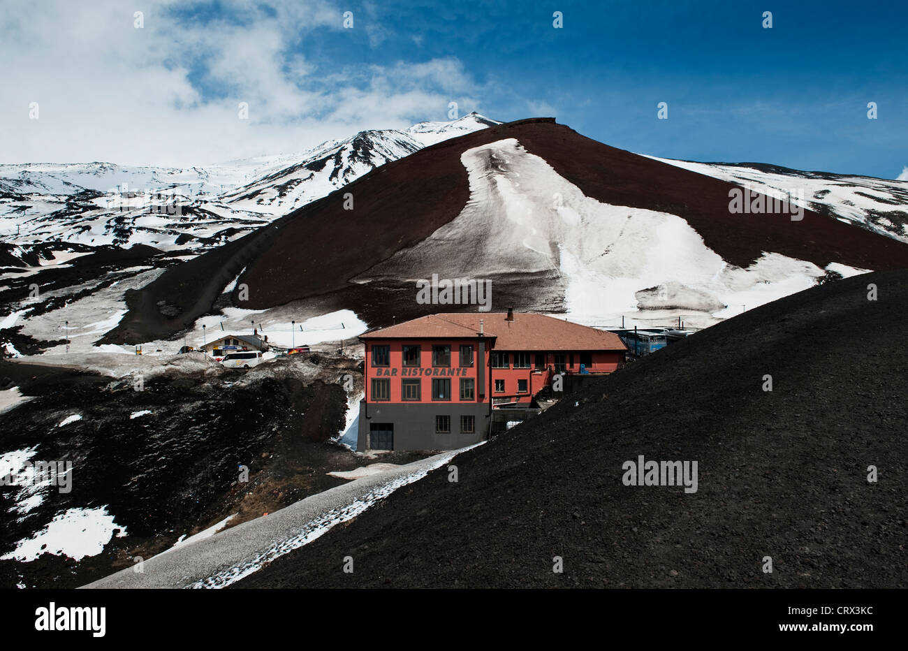 The bar and restaurant at the Rifugio Sapienza on Mount Etna, Sicily