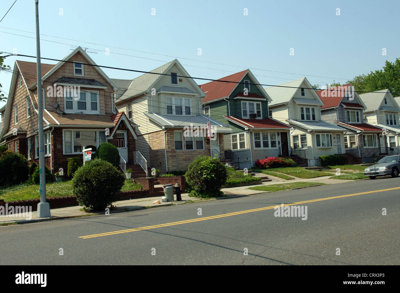 Houses in Forest Hills, Queens, in New York on May 27, 2007. (© Frances Roberts) Stock Photo