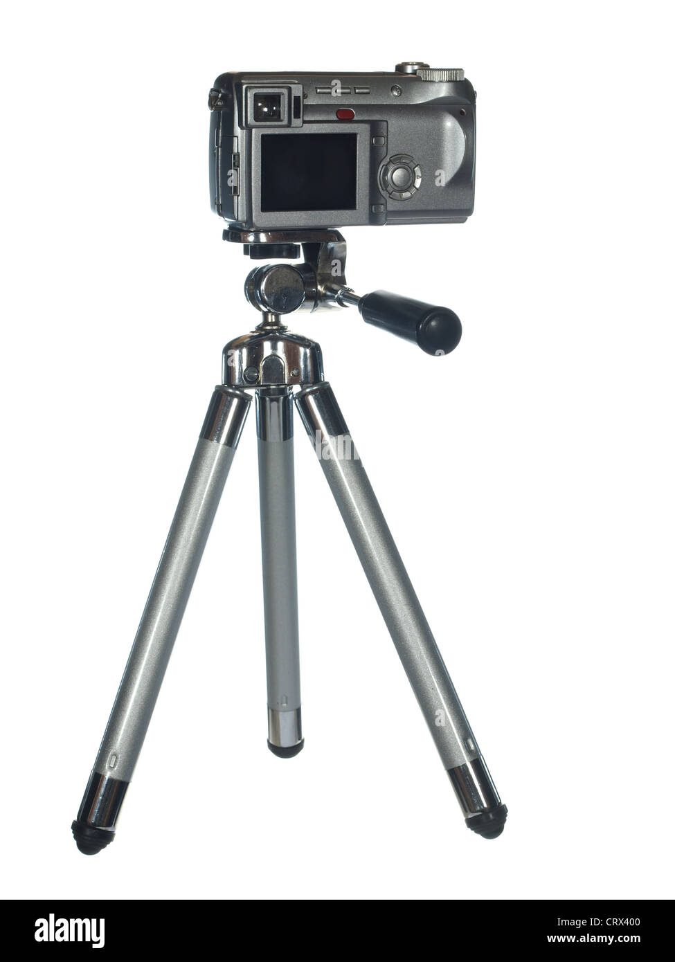 professional digital camera on a tripod , isolated on white background ...