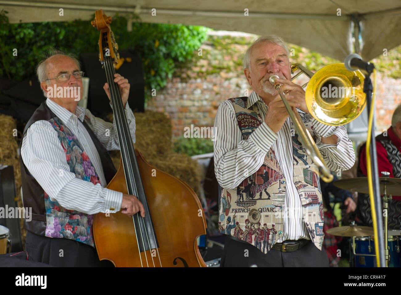 Trad. Jazz Players  Performing at a Jazz Picnic Stock Photo