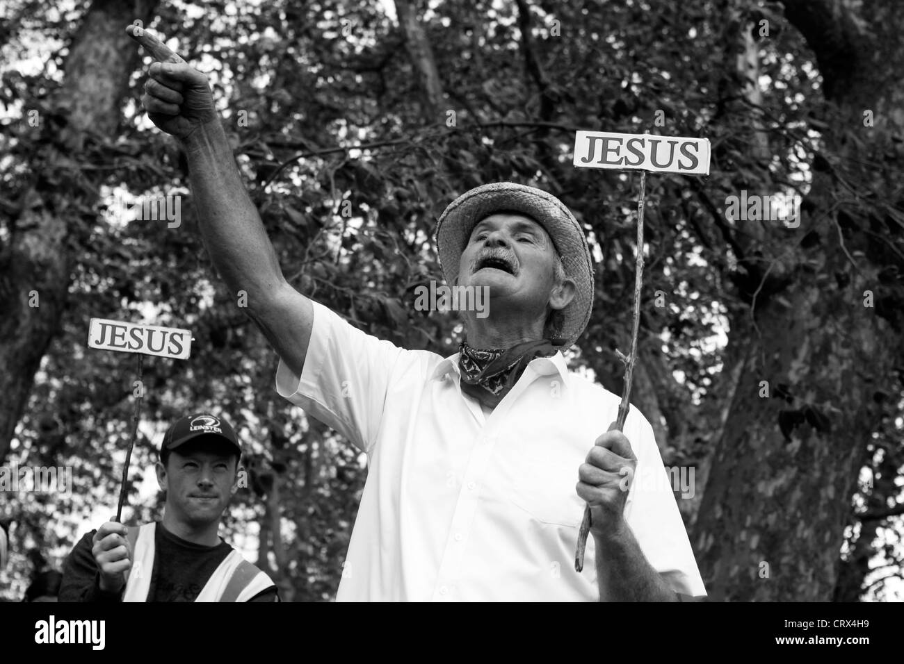 Christian man at Speakers' Corner in Hyde Park, London Stock Photo Alamy