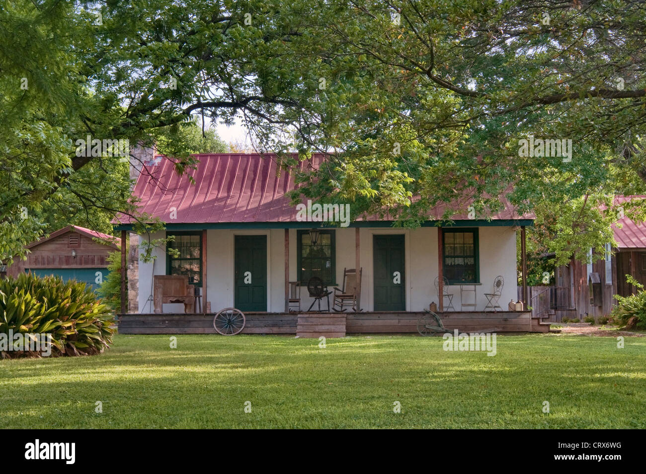 Homestead of Henri Castro, now Castroville Cottages B&B, built ca 1850, Historic Walk in Castroville, Texas, USA Stock Photo